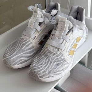 Adidas White and Gold Athletic Shoes
